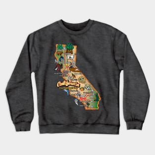 Vintage California State Map (Distressed) Crewneck Sweatshirt